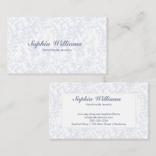 Tarjeta De Visita Azul y Blanco Chinoiserie Floral Romántico Vintage