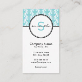 Tarjeta De Visita Azul y blanco modernos