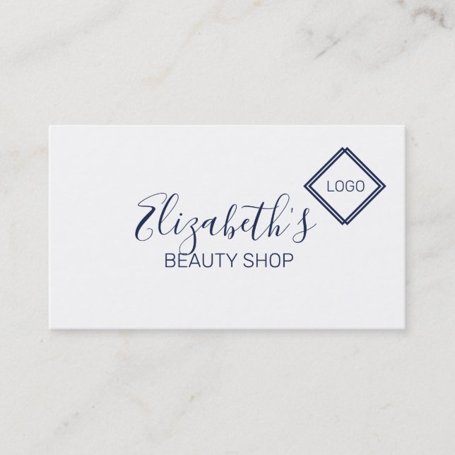 Tarjeta De Visita Azul Y Blanco Sencillos (Anverso)