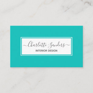 tarjeta de visita azul y blanco verde azulado