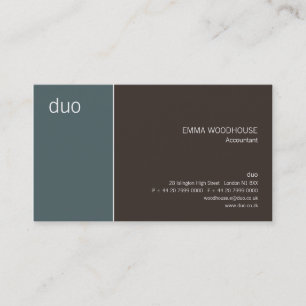 Tarjeta De Visita Azul y Brown del cadete del dúo