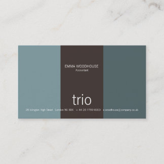 Tarjeta De Visita Azul y Brown del cadete del trío