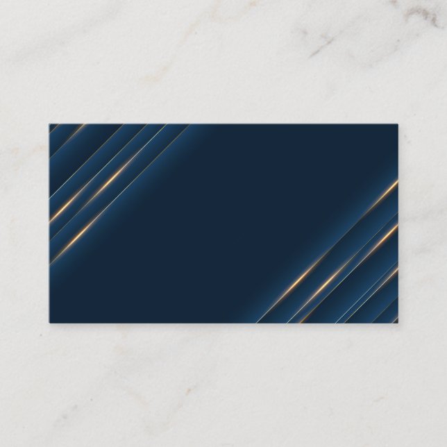 Tarjeta De Visita Azul y dorado en blanco de lujo (Anverso)