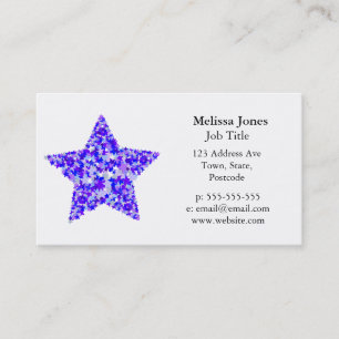 Tarjeta De Visita Azul y estrella púrpura de estrellas