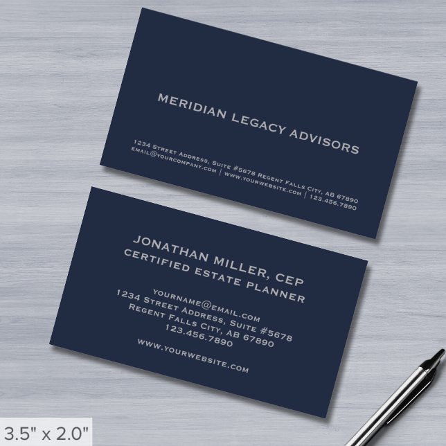 Tarjeta De Visita Azul y gris de la Marina Profesional (Subido por el creador)