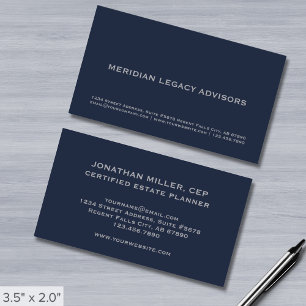 Tarjeta De Visita Azul y gris de la Marina Profesional