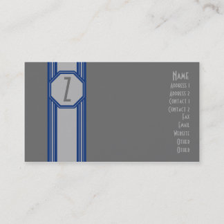 Tarjeta de visita azul y gris llana