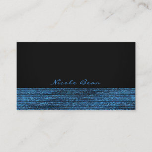 Tarjeta De Visita Azul y Negro Glam Moderno Lentejuelas Chic Elegant