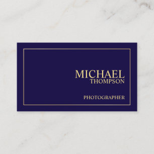 Tarjeta De Visita Azul y oro de la Marina Elegante Profesional