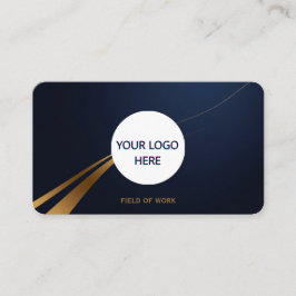 Tarjeta De Visita Azul y oro profundo de Personalizable