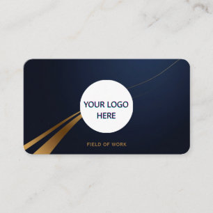 Tarjeta De Visita Azul y oro profundo de Personalizable