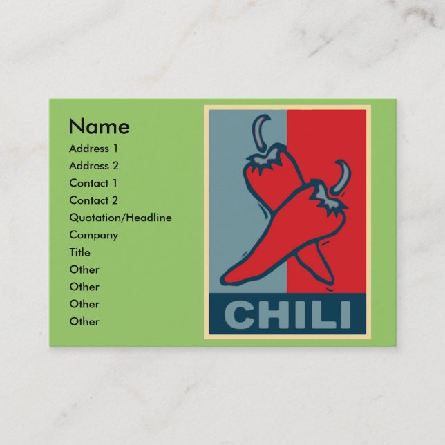 Tarjeta De Visita Azul y rojo chillo, (Anverso)