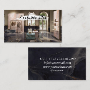 Tarjeta De Visita Azulejos Exclusivos Negro Lujo Materiales Naturale