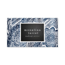 Azules marinos dibujados mano blanca bohemia del