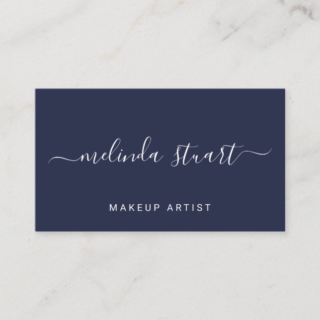 Tarjeta De Visita Azules marinos modernos profesionales de la (Anverso)