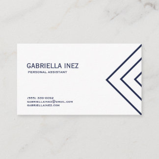 Tarjeta De Visita Azules marinos y blanco del ayudante personal de