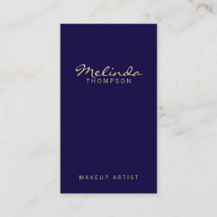 Tarjeta De Visita Azules marinos y oro modernos simples