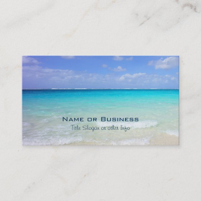 Tarjeta De Visita Azure Blue Caribbean Tropical Beach (Anverso)