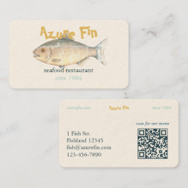 Tarjeta De Visita Azure Fin Classic Fish Restaurant QR Code