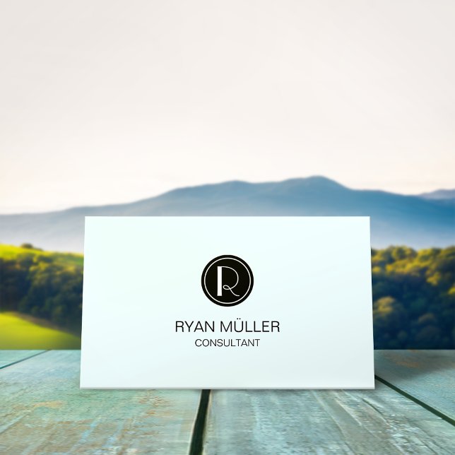 Tarjeta De Visita Azure Mist Professional Moda y monograma (Subido por el creador)