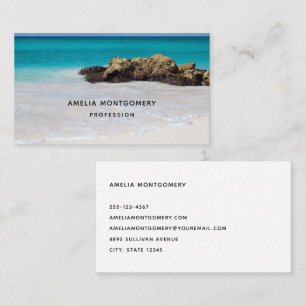Tarjeta De Visita Azure Ocean Sandy Beach Photo