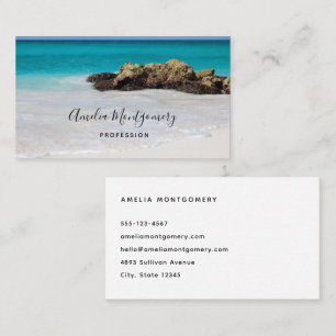 Tarjeta De Visita Azure Ocean Sandy Beach Photo
