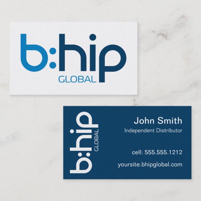 Tarjeta De Visita b:HIP Distributor Business Card Blue (Anverso / Reverso)