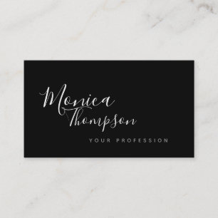 Tarjeta De Visita b/w estilo de letra cursiva manuscrita feminista