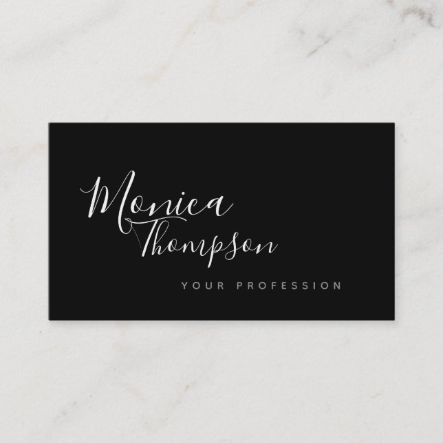 Tarjeta De Visita b/w estilo de letra cursiva manuscrita feminista (Anverso)
