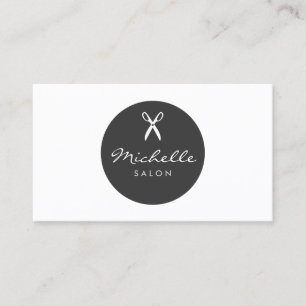 Tarjeta de visita B&W LUXE HAIR SALON SCISSORS