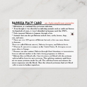 Tarjeta De Visita Babesia Fact Card