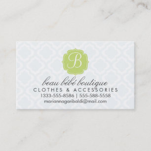 Tarjeta De Visita Baby Blue Moroccan Trellis Quatrefoil Personalizad