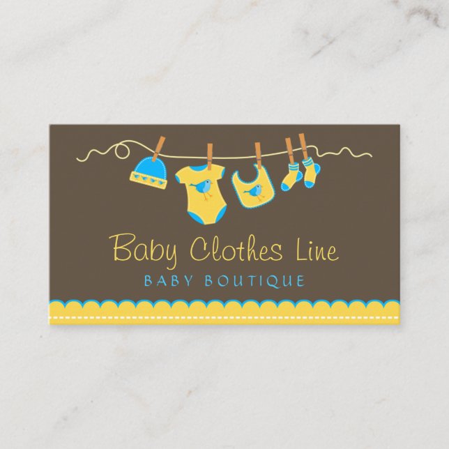 Tarjeta De Visita Baby Clothes Line Store Boutique Business Card (Anverso)
