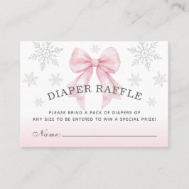 Tarjeta De Visita Baby It’s Cold Outside Pink Bow Diaper Raffle