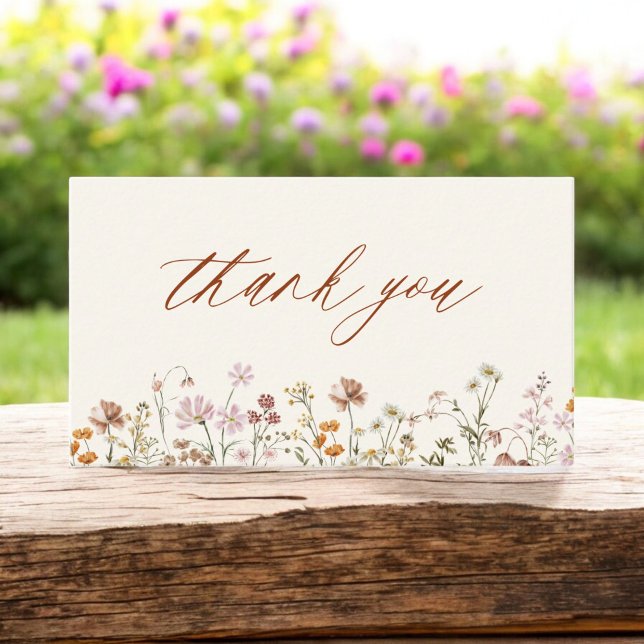 Tarjeta De Visita Baby Shower de Terracota de Flores Silvestres (Subido por el creador)