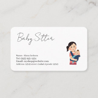 Tarjeta De Visita baby sitter services  business card
