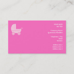 Tarjeta De Visita Baby Stroller. Rosa claro y rosa brillante.