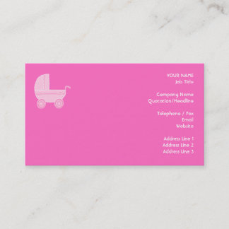 Tarjeta De Visita Baby Stroller. Rosa claro y rosa brillante.
