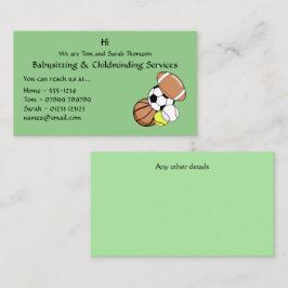 Tarjeta De Visita Babysitter, Chilminder Contact Business Card
