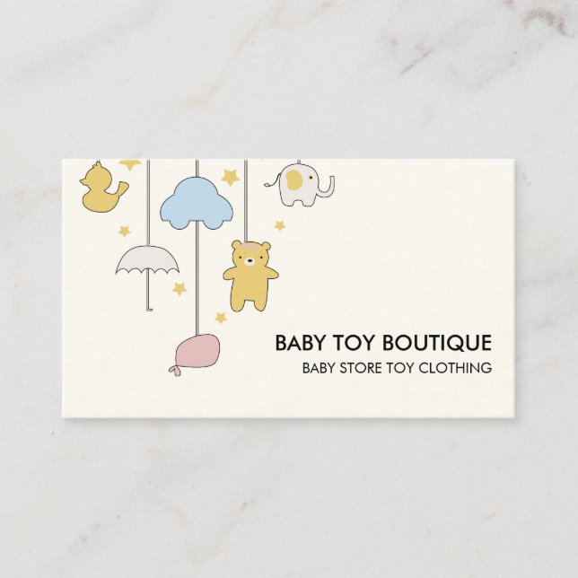 Tarjeta De Visita Babysitter Daycare Nursery Toy Boutique (Anverso)