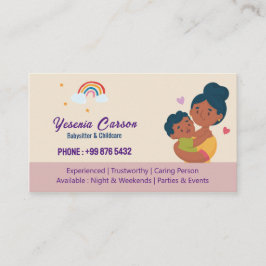 Tarjeta De Visita Babysitter Professional Business | El arcoiris sua