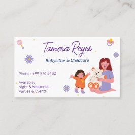 Tarjeta De Visita Babysitter Professional Business | Nanny Chilcare