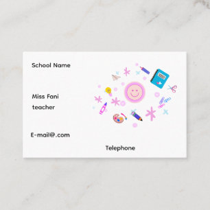 Tarjeta De Visita Back to School happy face