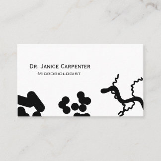 Tarjeta De Visita Bacteria Medical Micro Black & White Business Card