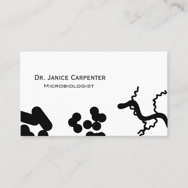 Tarjeta De Visita Bacteria Medical Micro Black & White Business Card (Anverso)