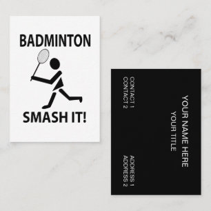 Tarjeta De Visita Badminton Smash It Sports Coach Badminton
