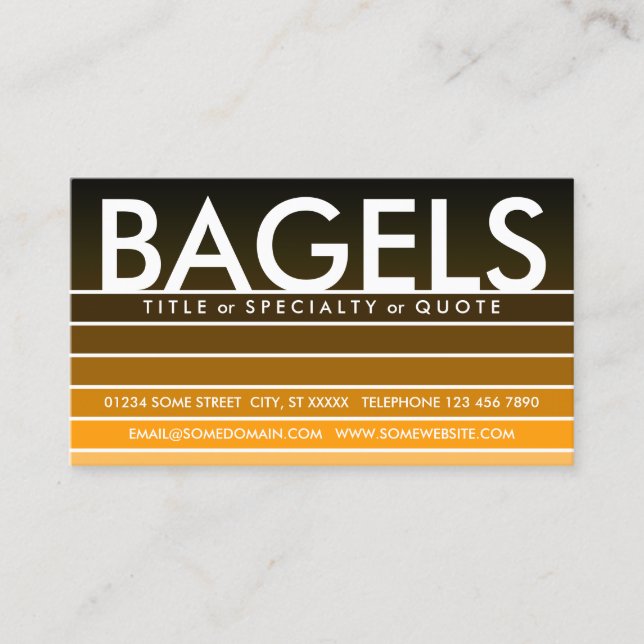 Tarjeta De Visita BAGELS orange swatch (Anverso)