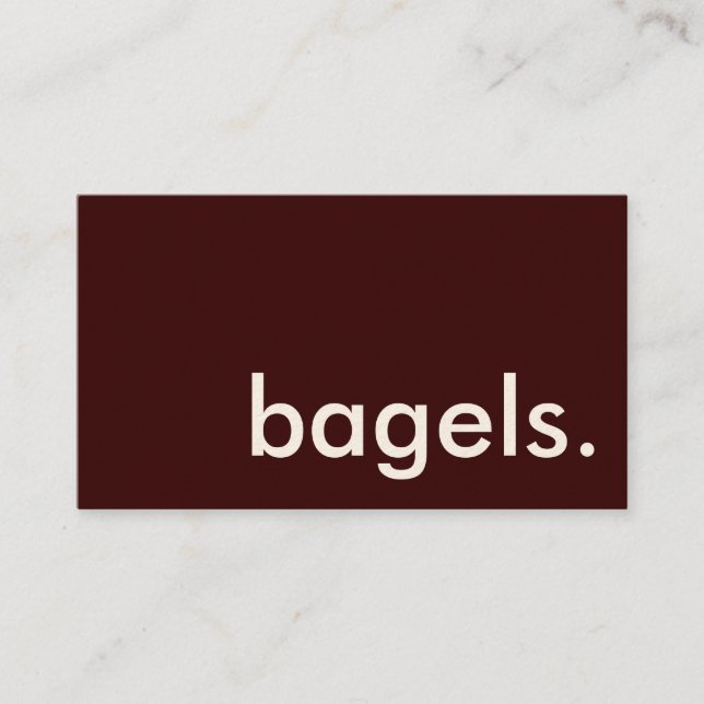 Tarjeta De Visita bagels. (personalizable de color) (Anverso)
