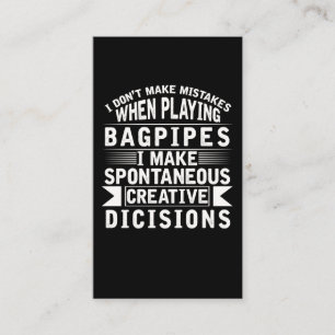 Tarjeta De Visita Bagpiper confunde instrumento musical en alto