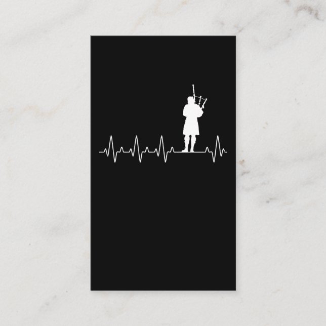 Tarjeta De Visita Bagpiper, músico de latido cardíaco, Bagpipes (Anverso)